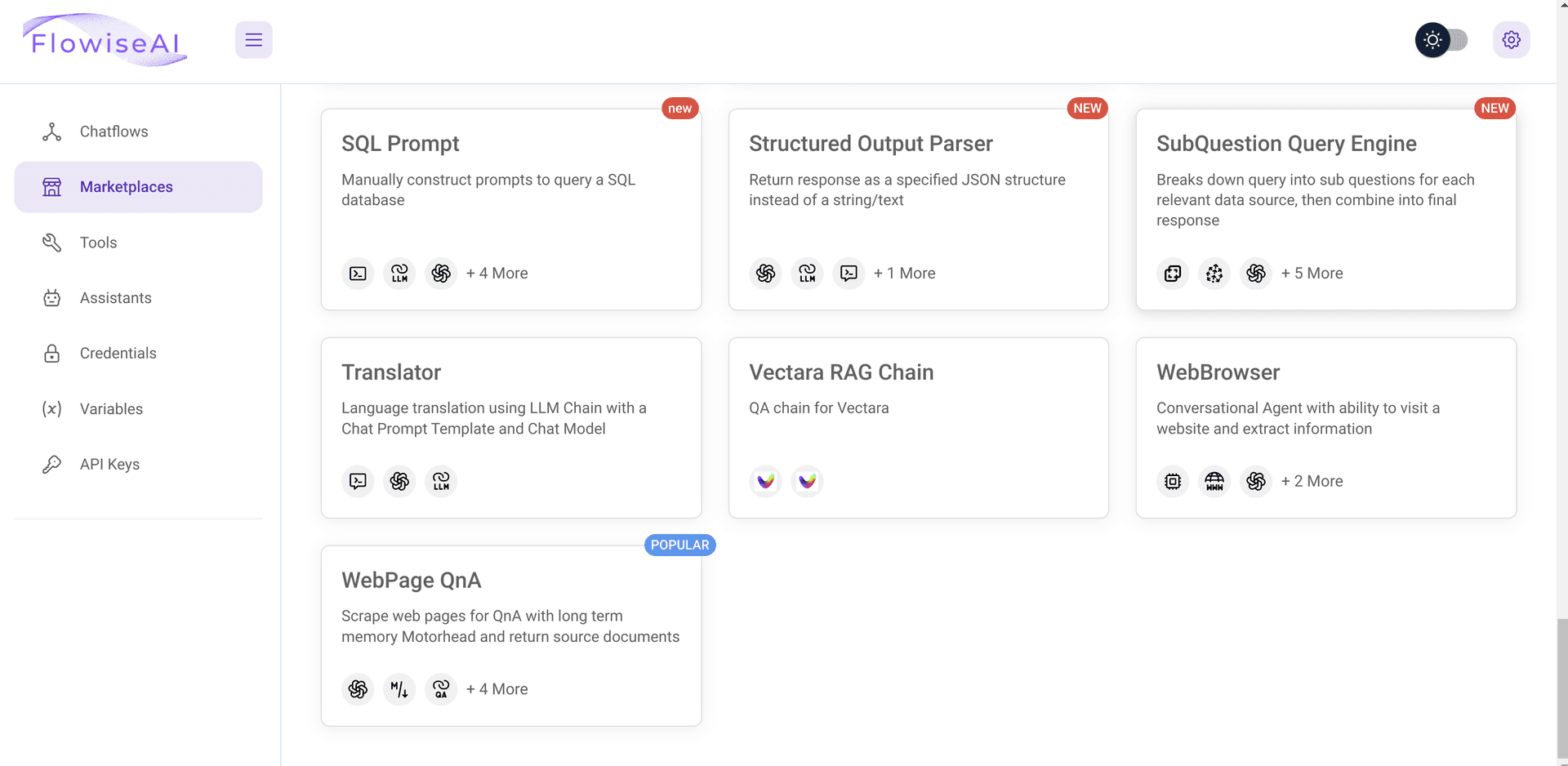 Flowise find translator template