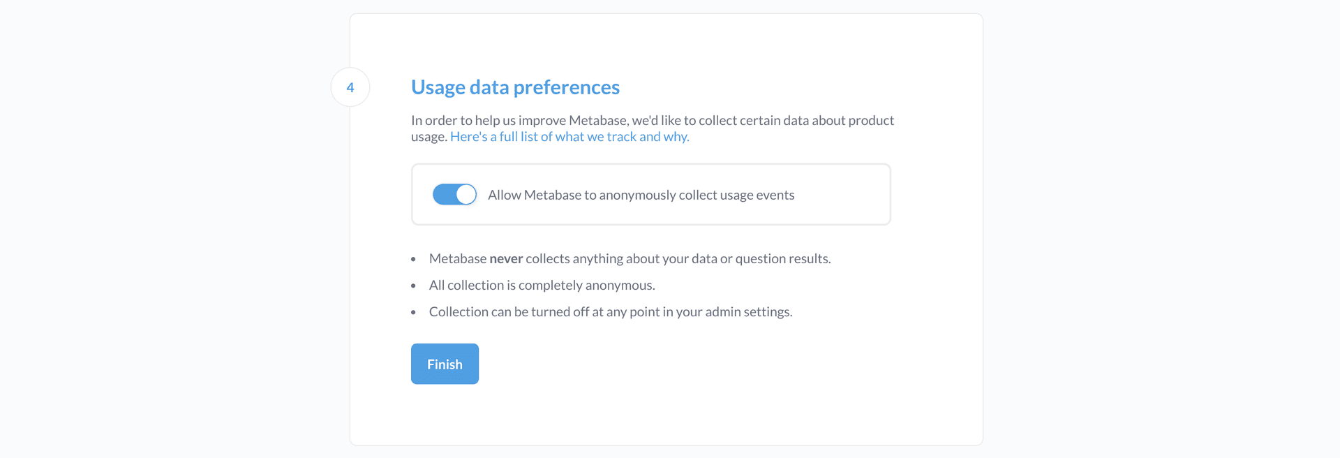 Metabase usage data