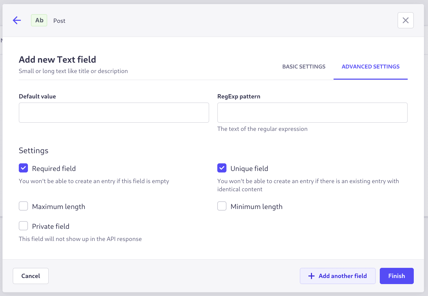 Configure title field