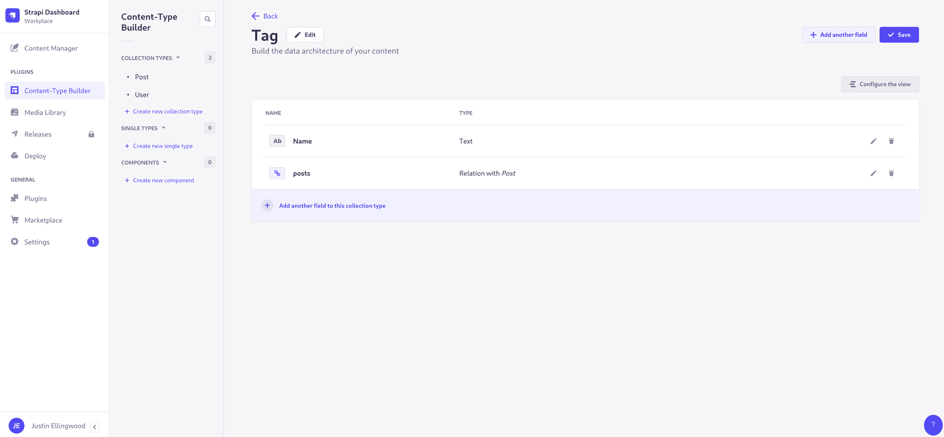 Save tag type
